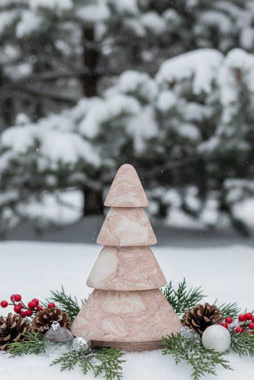 Marble Christmas Tree - Pink Onyx Shell